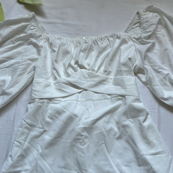 Preppy Casual Dress Off Shoulder Sleeve Flounced Edge Casual Short Dress - Picture 4 of 8